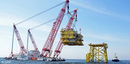 Offshore-Windpark Nordsee Ost: Umspannwerk errichtet