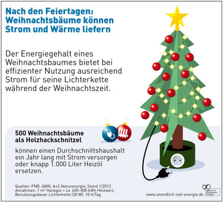 Weihnachtsbäume können Strom und Wärme liefern