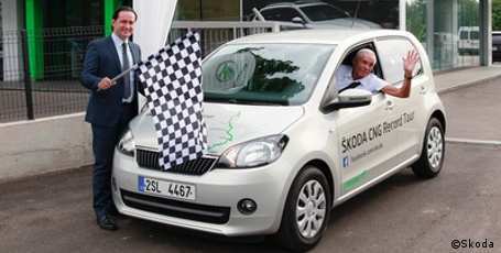 Erdgas-Auto Skoda Citigo CNG auf Rekordfahrt