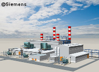 Modell des GuD-Kraftwerks Ras Al-Khair in Saudi-Arabien